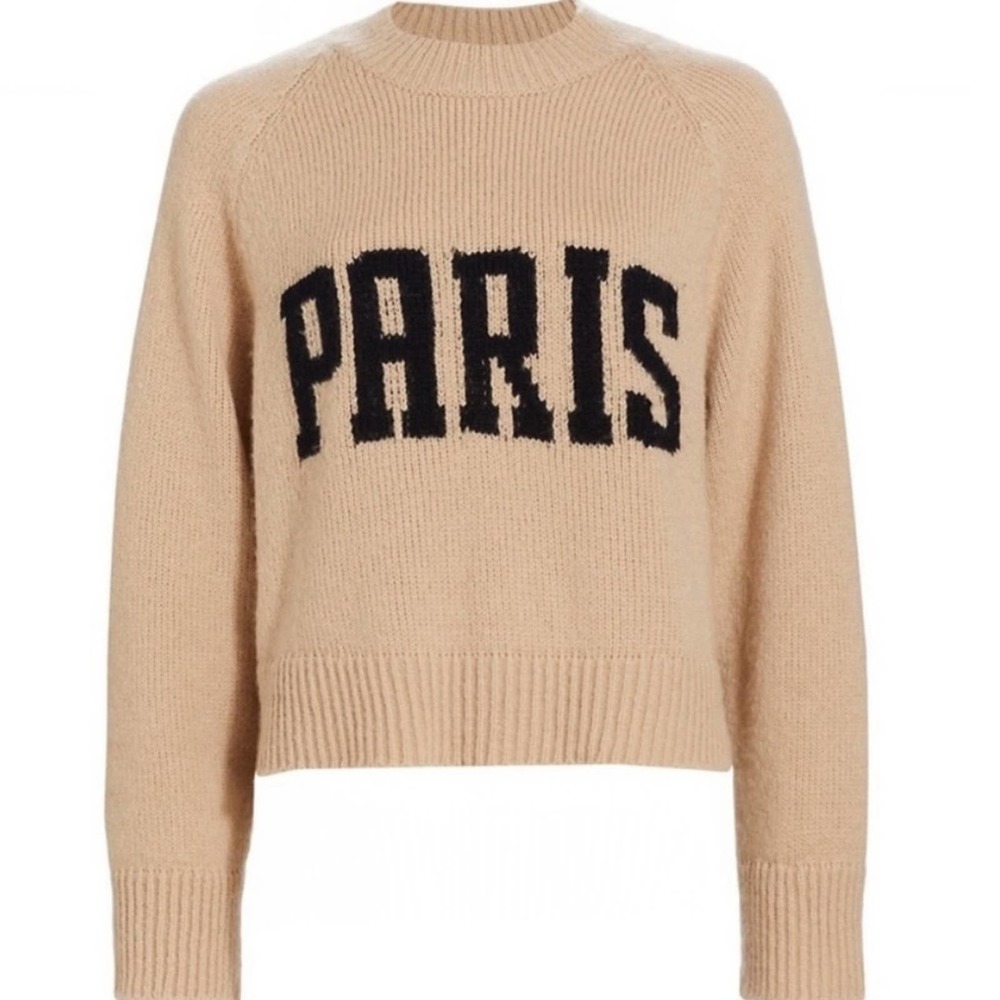 ANINE BING KENDRICK SWEATER UNIVERSITY PARIS LIGHT CAMEL M